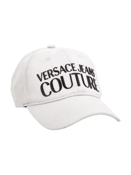 Czapka z daszkiem Versace Jeans Couture z autografem biała