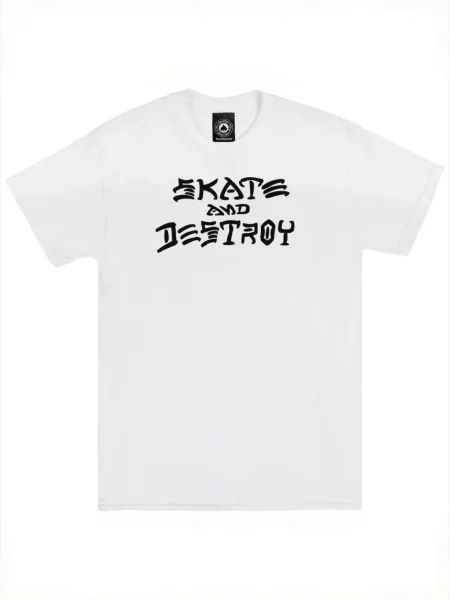 THRASHER Tričko SKATE AND DESTROY' biela