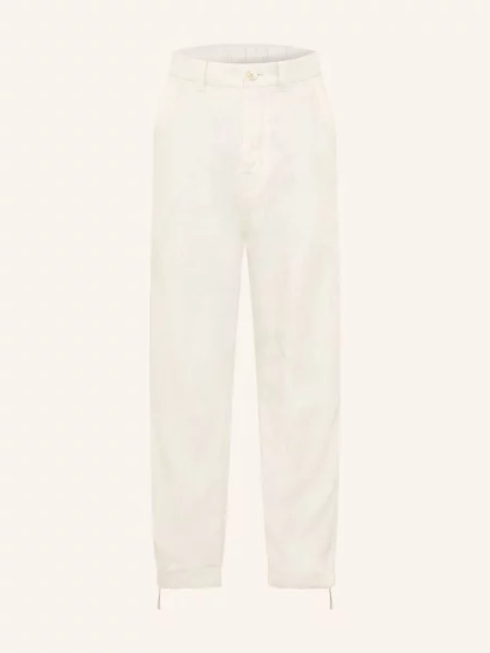 Brunello Cucinelli Lněné Kalhoty Regular Fit krémová