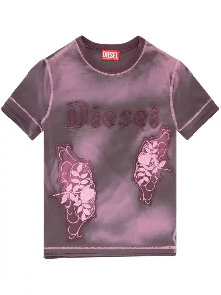 Tricou Diesel cu aplicații roz