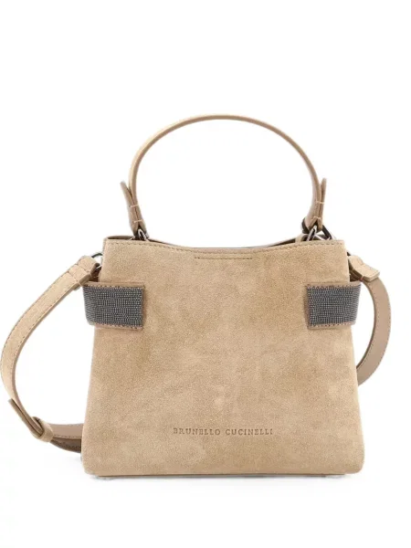 Geantă shopper Brunello Cucinelli din piele de căprioară