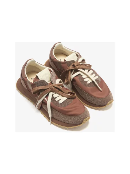 Sneakersy Ghoud skórzane brązowe