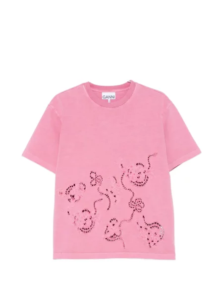 Scurt tricou Ganni roz