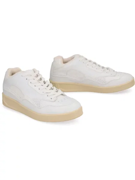 Sneakersy Jil Sander skórzane z nadrukiem białe