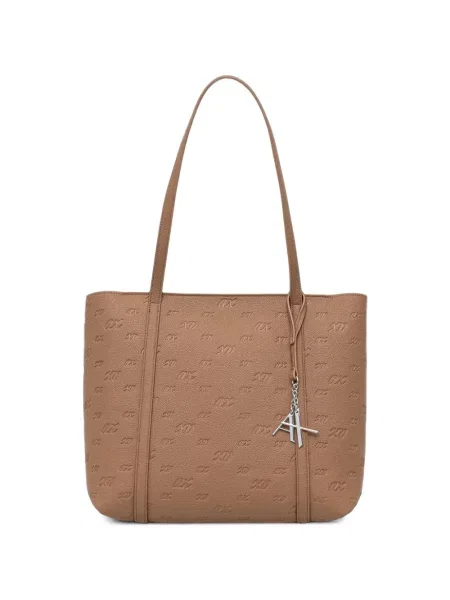 Geantă shopper Armani Exchange cu autograf maro