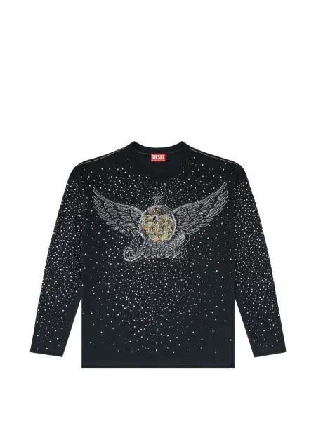 Stras lung tricou Diesel negru