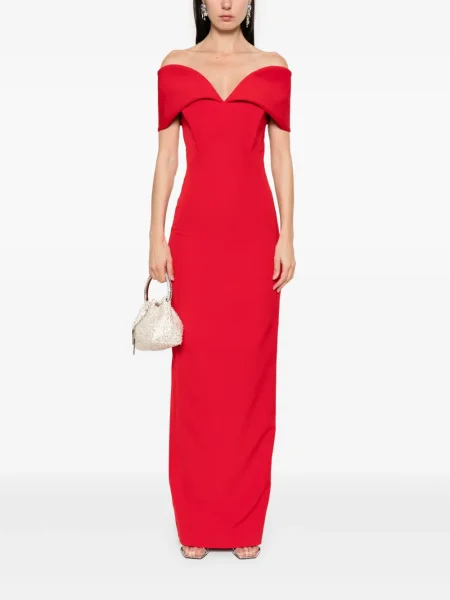 Rochie maxi Moos Studio fără mâneci de costum roșu