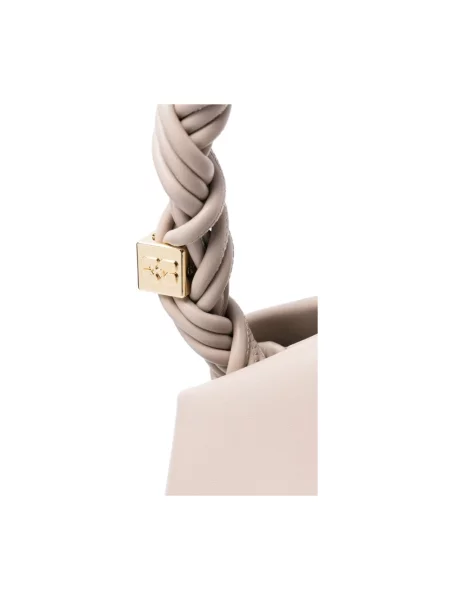 Torebka crossbody Ganni z klapami beżowa