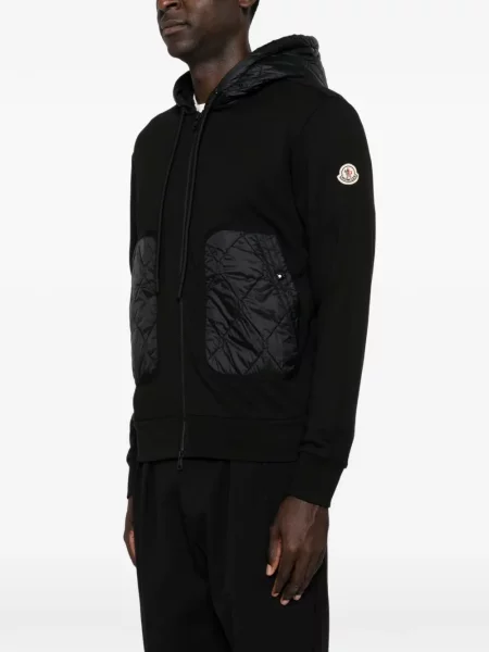 Hanorac cu glugă Moncler cu glugă negru