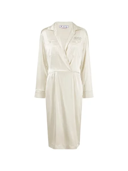 Lung rochie midi Off-white alb