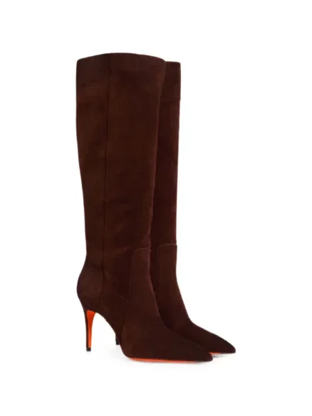 Botine Santoni din piele de căprioară maro