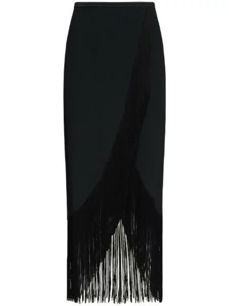 Fustă midi Taller Marmo până la genunchi negru