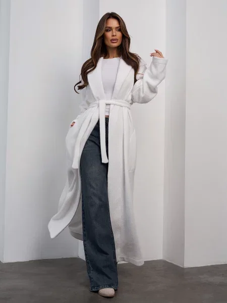 Кардиган ISSA Plus молочний комбінований верх