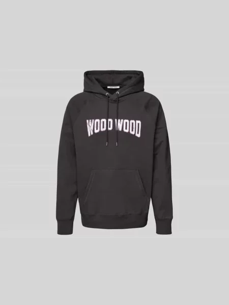 Bluza z kapturem o kroju oversized z nadrukiem z logo Wood Wood