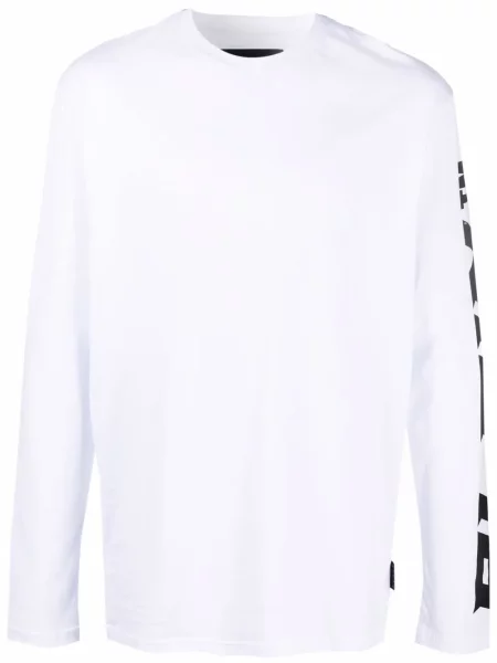 Dlouhé tričko Philipp Plein s kulatým výstřihem bílé