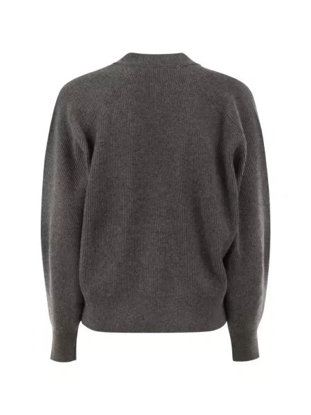 Cardigan Brunello Cucinelli din cașmir gri