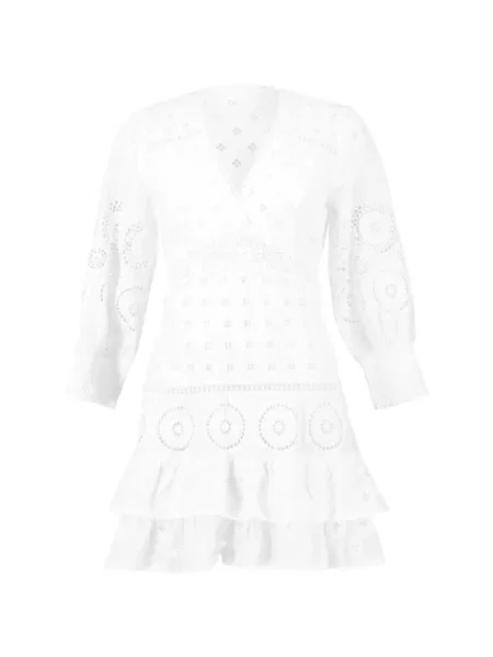 Rochie Temptation Positano cu volane de costum alb
