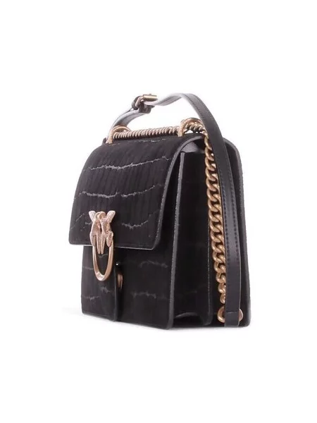Pinko Geantă pe umăr LOVE ONE MINI DC | piele întoarsă negru