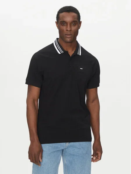 BOSS Tricou polo negru
