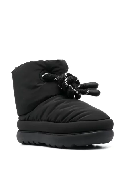 Botine Ugg cu șireturi din dantelă chunky negru