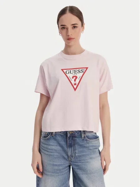 Guess Jeans T-shirt Regular Fit ružičasta