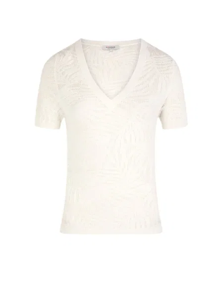 Morgan tricou MPALM bej MPALM alb