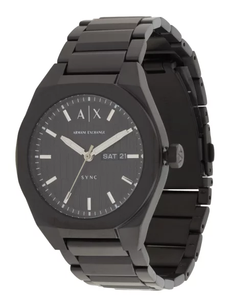 ARMANI EXCHANGE Ceas analogic SYNC' negru