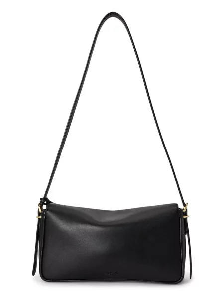 Usnjena crossbody torbica Lauren Ralph Lauren črna