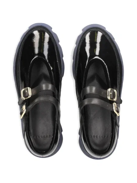 Pantofi cu toc 4ccccees din piele fără toc cu cataramă negru
