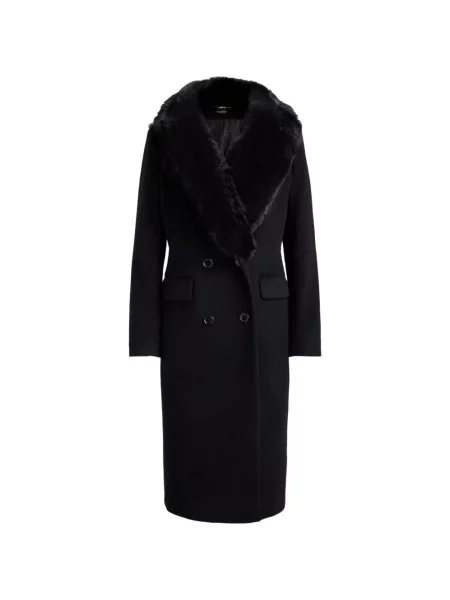 Palton Lauren Ralph Lauren cu două rânduri de nasturi negru
