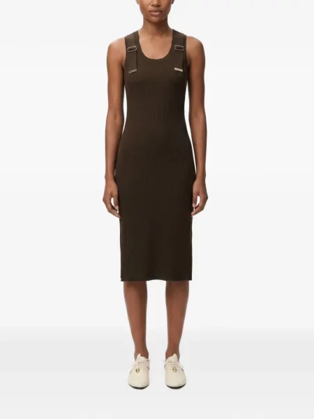 Rochie midi Loewe tricotate cu cataramă maro