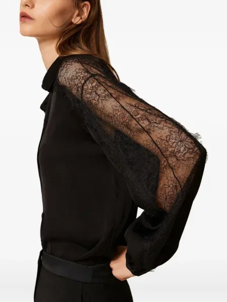 Cămașă Twinset din satin negru