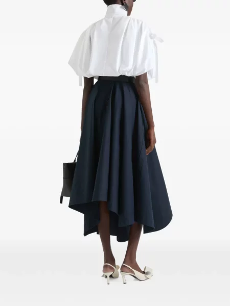 Fusta maxi Givenchy asimetrică din poplin albastru