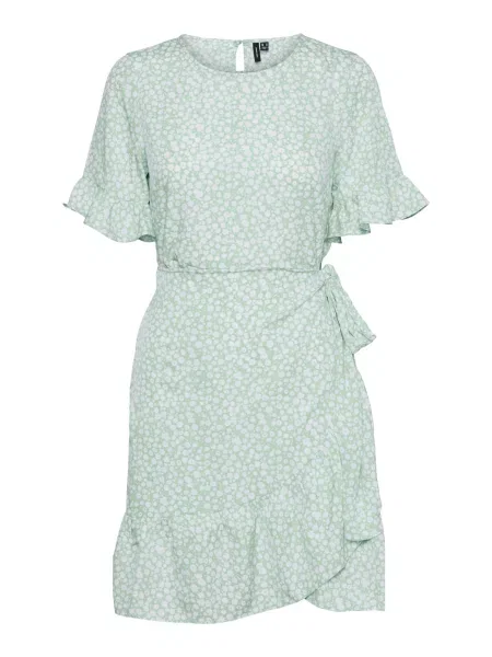 VERO MODA Rochie Henna verde mentă alb