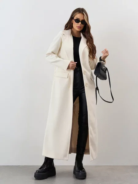 Пальто ISSA Plus молочний кашемір