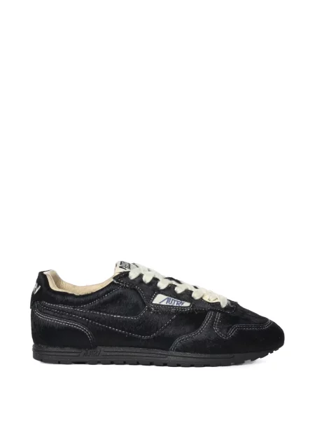 Sneakerși Autry cu blană negru