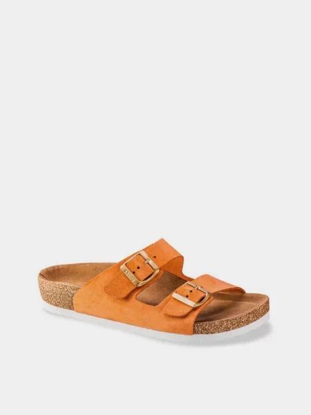 Кожаные шлепанцы Leon оранжевые