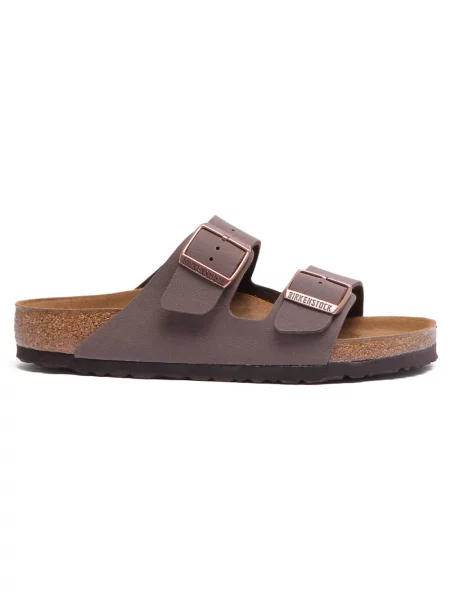 Klapki Birkenstock zamszowe brązowe
