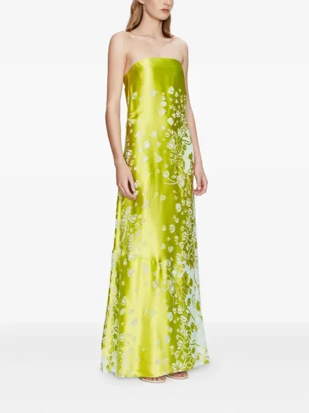 Maxi rochie maxi Christopher Esber fără bretele de costum verde