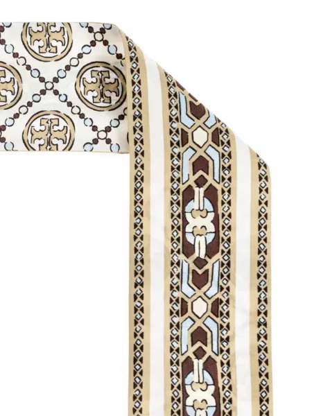 Fular Tory Burch de mătase cu imagine