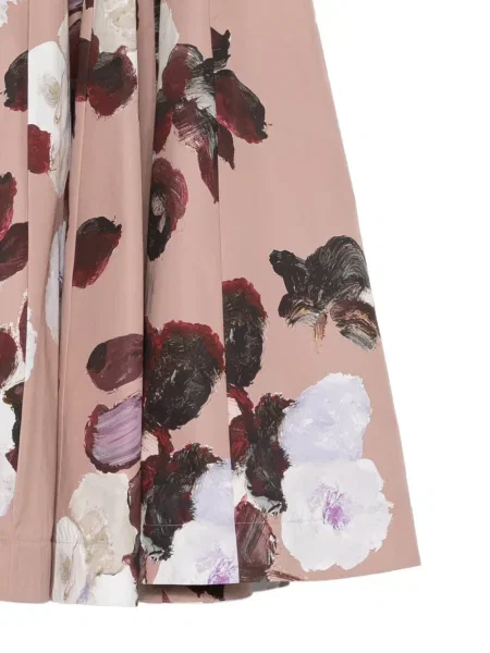 Fustă midi Antonio Marras cu model floral cu imagine roz