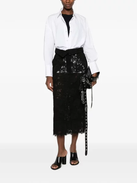 Cu centură fustă Simone Rocha din dantelă negru