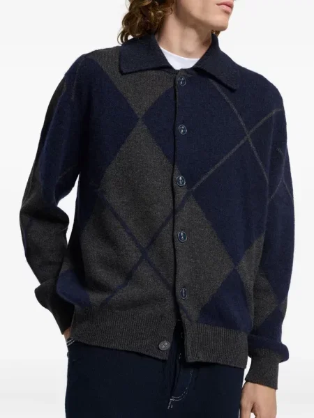 Cardigan Barrie cu model argyle gri