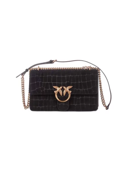 Pinko Geantă pe umăr LOVE ONE MINI DC | piele întoarsă negru