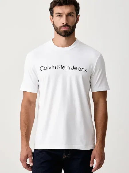 Calvin Klein Jeans tricou bărbătesc din cu alb