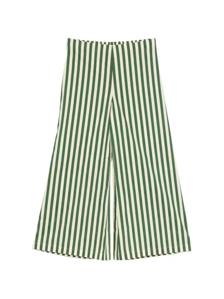 Pantaloni Simon Miller cu dungi din poplin verde