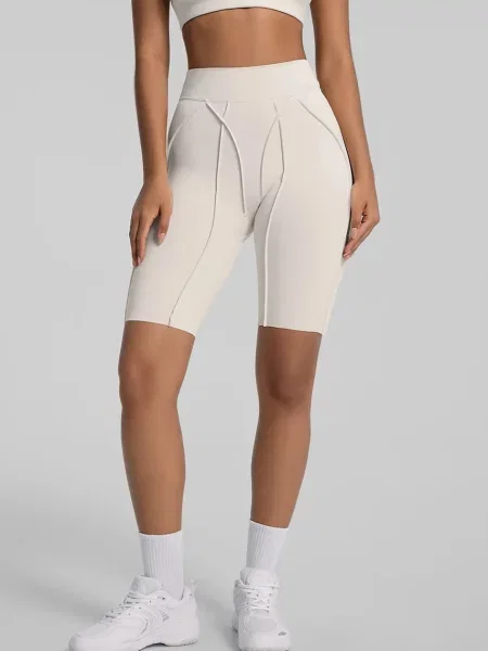 BetterMe pantaloni scurți pentru yoga pentru femei Contour Stitch Bike bej