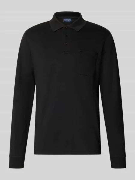 Koszulka polo o kroju regular fit z domieszką bawełny Christian Berg Men czarna