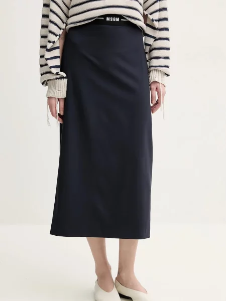 Fustă midi Msgm până la genunchi albastru