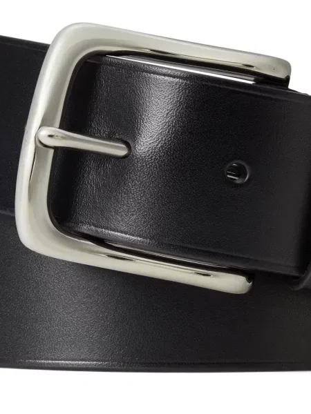 Lininis raštuotas diržas Polo Ralph Lauren su sagtimis juoda
